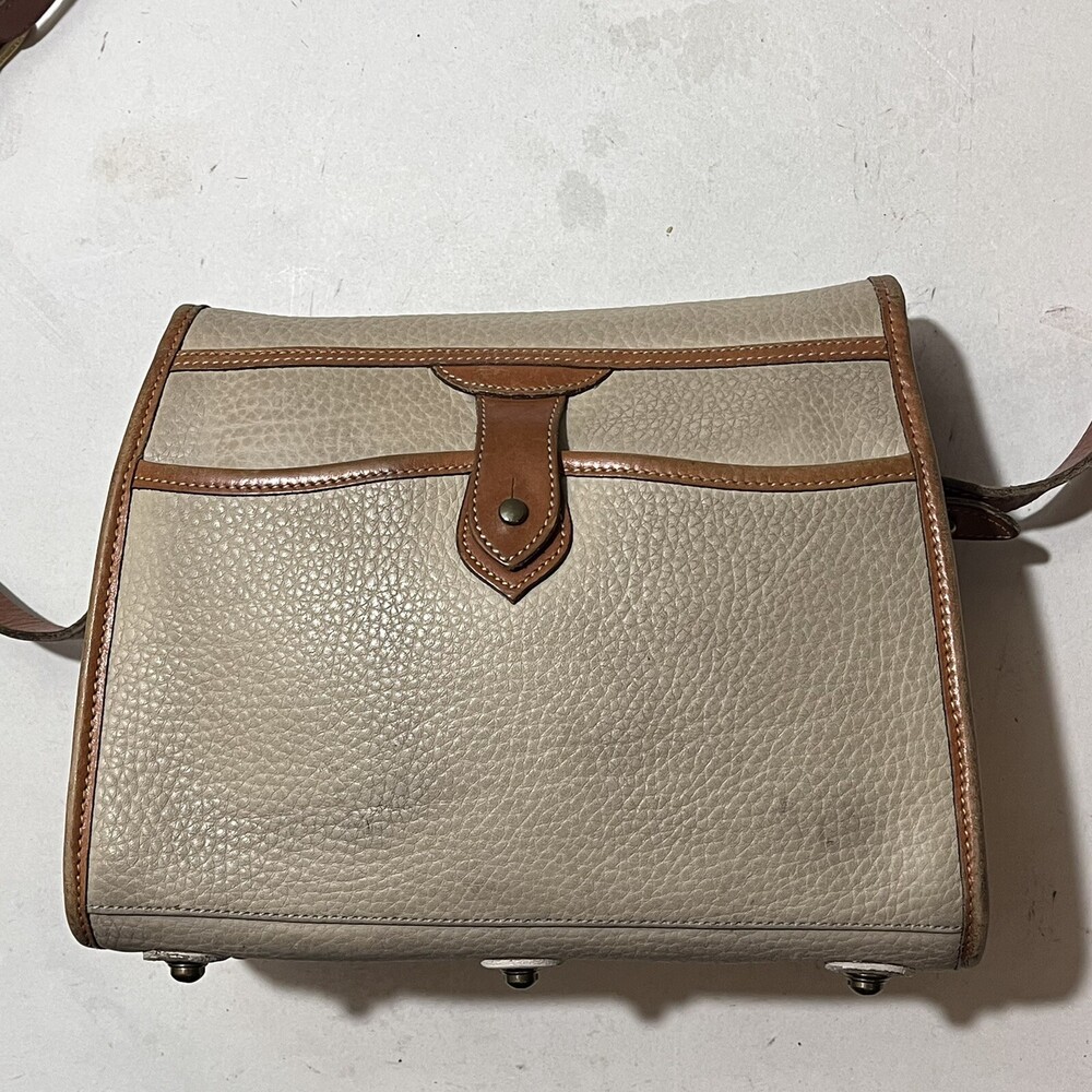 Vintage Dooney & Bourke Purse R25 Medium Essex Bone British Tan Leather - Picture 5 of 16